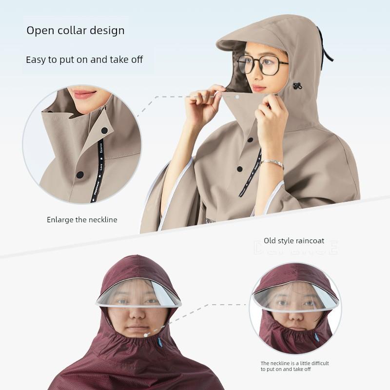 Electric Vehicle Double Raincoat for Parent-Child, Long Full-Body Storm-Proof 2024 Model, Unisex Electric Motorcycle Two-Person Rain Poncho