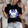 Cinnamoroll Doodle Sweetness Print Cotton T Shirt for Women Casual Soft Comfort Top 2026 Summer