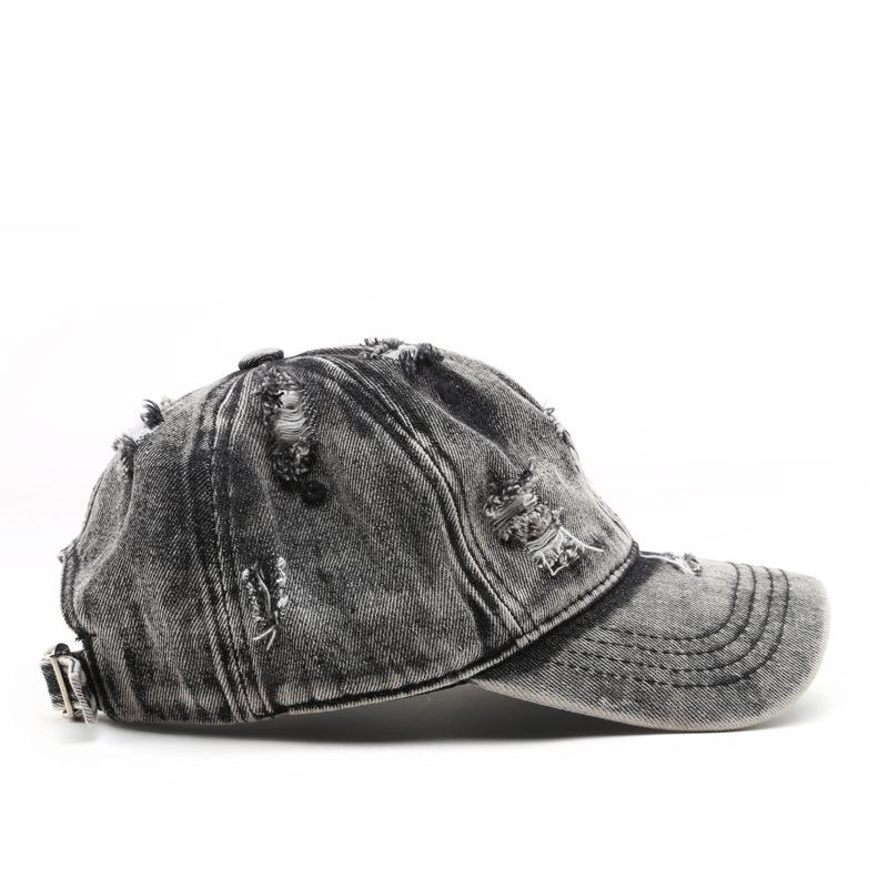 YOUNAXIN Vintage Verweerde Denim Baseballpet Gewassen Gerafelde Pet voor Mannen Vrouwen Retro Streetwear Reismuts