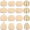 DIY Autumn 3D Pumpkin Wooden Craft Kit Unfinished Wood Pieces for Coloring To Create Pumpkin Silhouette Decorations (8 Pieces)