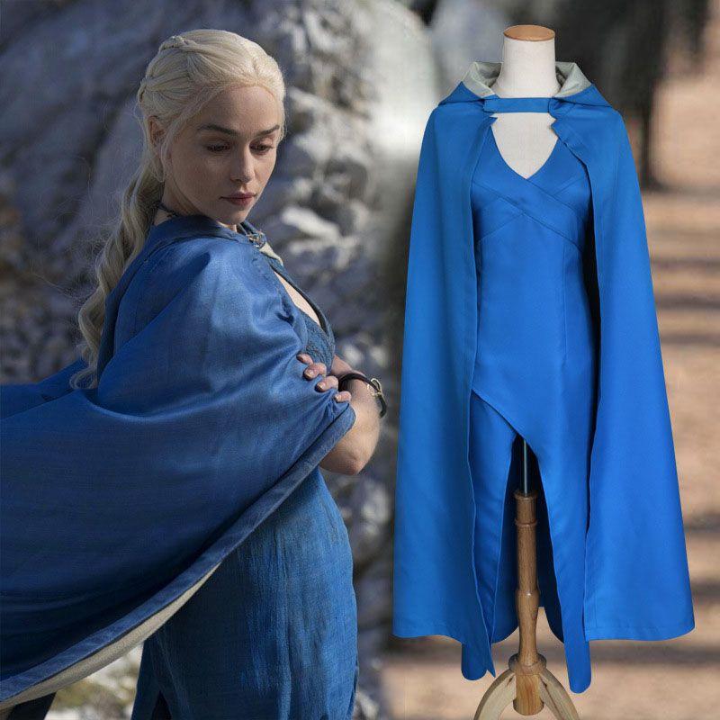 Thrones Of Game Daenerys Targaryen Mother Of Dragons Cosplay Costume Dress Cloak