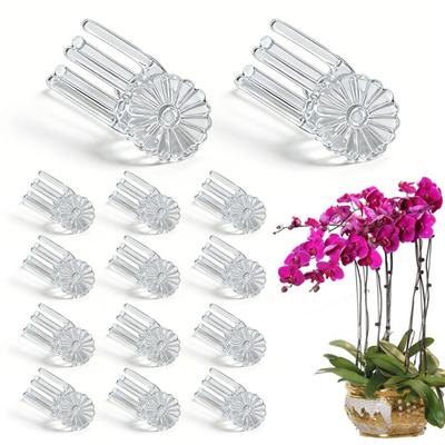 Transparent Plant Orchid Clips Flower Shaped Garden Plant Support Clip Plastic Clear Flowers Vine Clip for Supporting Stems Vines