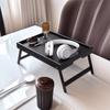 Natural Bamboo Bed Brunch Serving Tray Concealed Handle Bed Laptop Tray  Bedroom