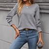 Pullover Tops for Autumn Multi-color Solid Color Long-sleeved Texture Sweatshirt for Women