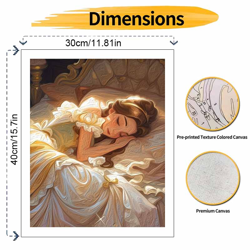 Disney Digital Oil Painting Belle Sleeping Beauty Art Handmade Diy Gift Home Decoration