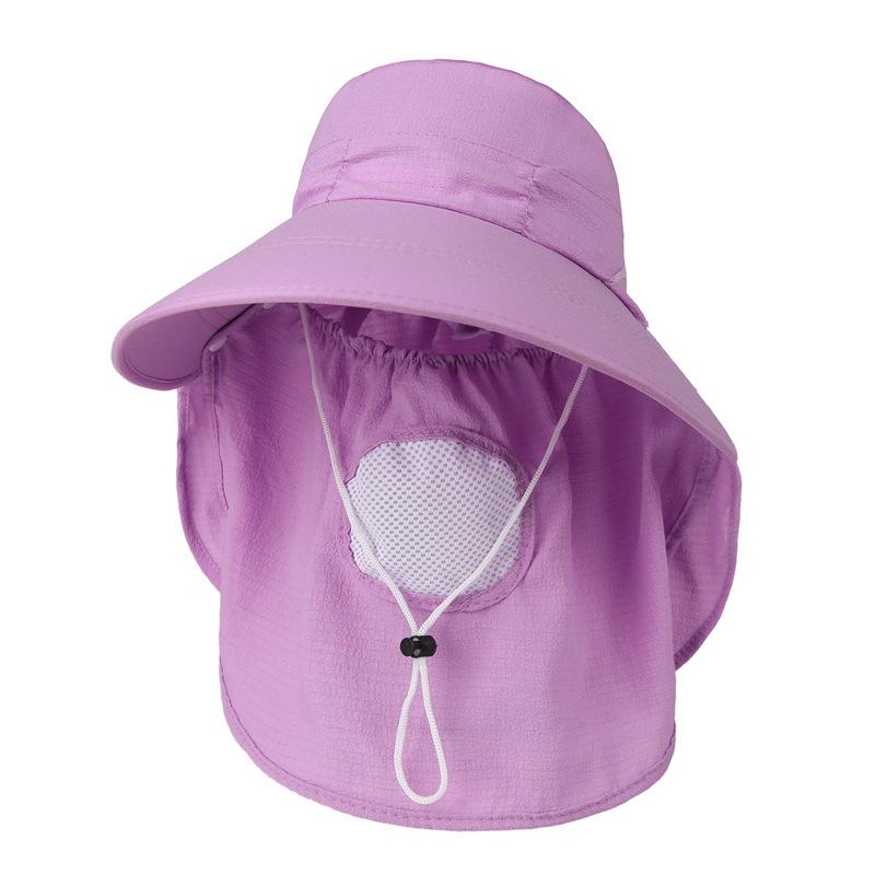 Hat Female Summer Big Brim Shade Outdoor Sunscreen Mask Face Cover Cycling Cold Hat Breathable Tea Picking Hat Working Hat