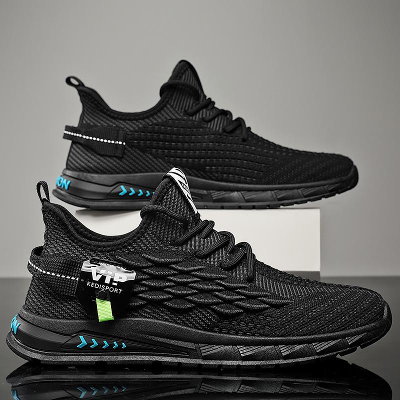 

Модные мужские кроссовки, удобная спортивная обувь, высококачественные легкие спортивные кроссовки для поезда, дышащие кроссовки со шнуровкой 39-44 44 чёрный