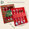 4Pcs Snowman Christmas Tree Cutlery Set Fork Spoon Dinnerware Set with Gift Box Stainless Steel Gold Flatware Party Tableware