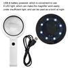5 11X Magnifying Glass with 8 LED Light Hnadheld Desktop Multifunctional  Reading Magnifier