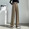 Spring and Autumn Lady Baggy High Waist Suit Pants Women Straight Leg Trousers Girls Casual Daily Slacks