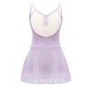 Kids Dance Practice Dress Suspender V Neckline Ruched Front Backless Solid Color for National Ballet Physical Examination Wear
