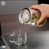 OULOVECO 400ml Glass Teapot with Double-Walled Heat-Resistant Glass and 1mm Precision Filter, Perfect for Office or Home Use, Perfect for Green Tea -