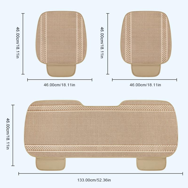 SEAMETAL Ice Silk Car Seat Cover Full Set Breathable Non-slip Car Seat Cover Protector Four Seasons Car Accessories