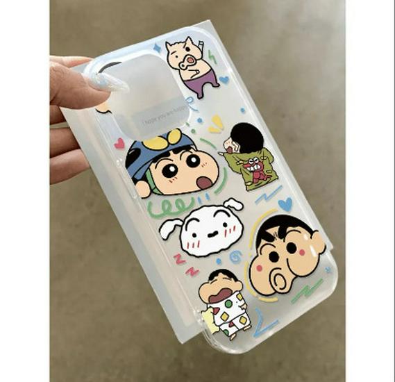 

Crayon Shin-chan Frosted Full Screen Case for Apple 17 Pro Max/16, Transparent, Simple Design, Fits 14/13 Pro. Apple 17 Air