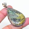Natural Tibetan Turquoise Gemstone 925 Sterling Silver Pendant 2.25" AP-15448