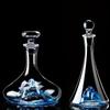 Creative Red Wine Decanter Blue Iceberg Mountain Handcrafted Crystal Glass Red Wine Carafe Elegant Glass Bottle Perfect Gifts