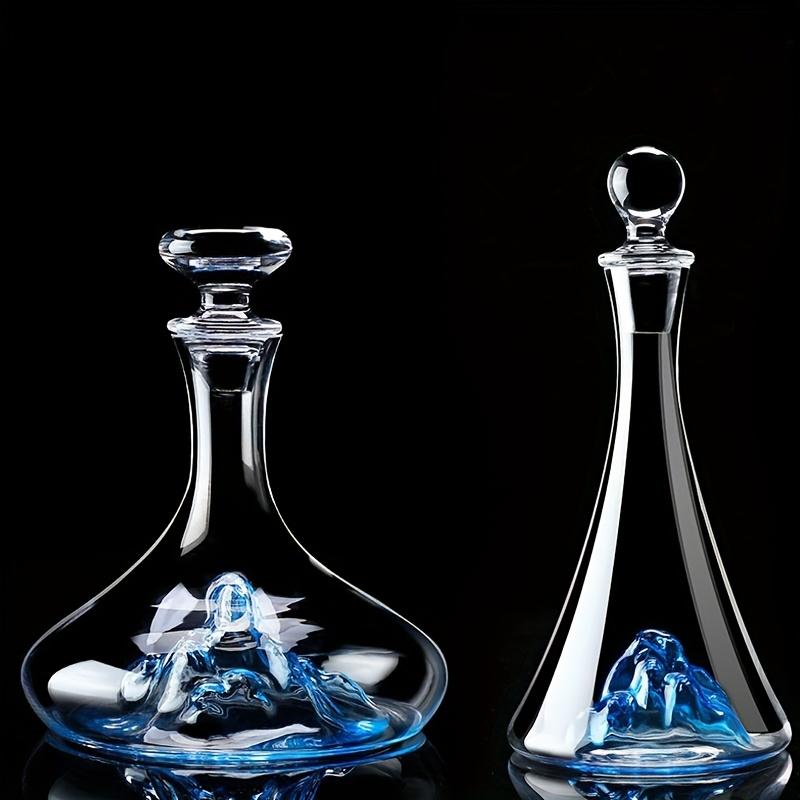 Creative Red Wine Decanter Blue Iceberg Mountain Handcrafted Crystal Glass Red Wine Carafe Elegant Glass Bottle Perfect Gifts