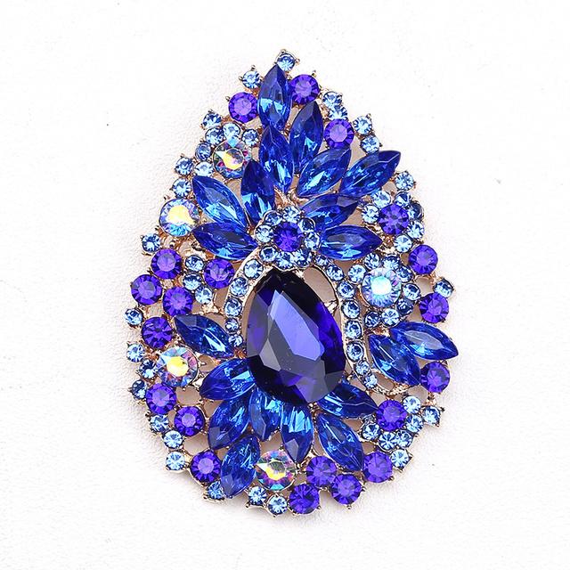 High End Ostentatious Luxury Exquisite Large Rhinestone Colored Brooch Girls Atmospheric Clothing Accessories