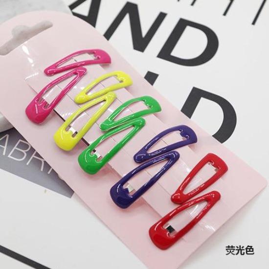 10 PCS New Lovely Cartoon Heart Type Metal Candy Color Girls Hairpins Hair Clip Kids Headwear Children Accessories Baby BB Clips