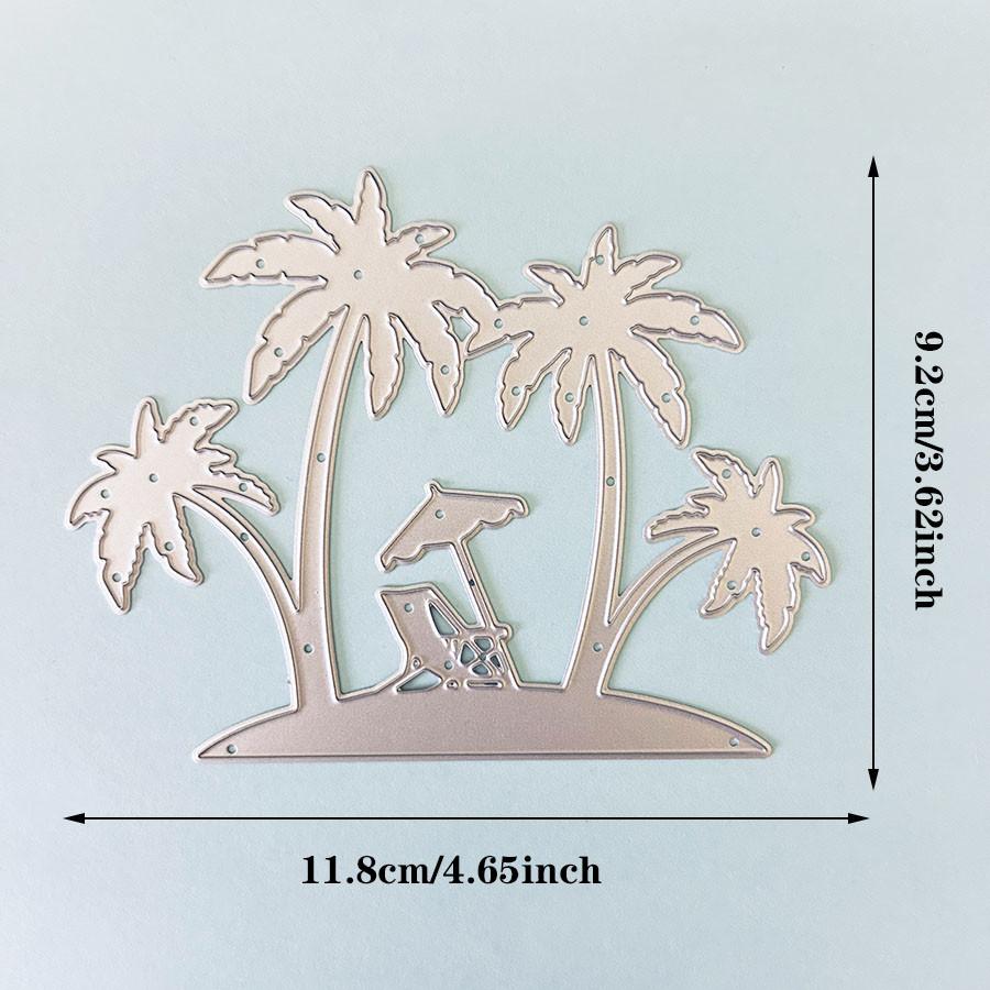 Summer Vacation Beach Coconut Tree Beach Chair Umbrella Metal Cutting Dies for DIY Scrapbooking Photo Album Embossing Paper Cards Crafts