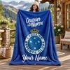 Cruzeiro Esporte Clube Custom Name Flannel Blanket Personalized Soft Warm Plush Throw Blanket Customized Gift for Family Friends