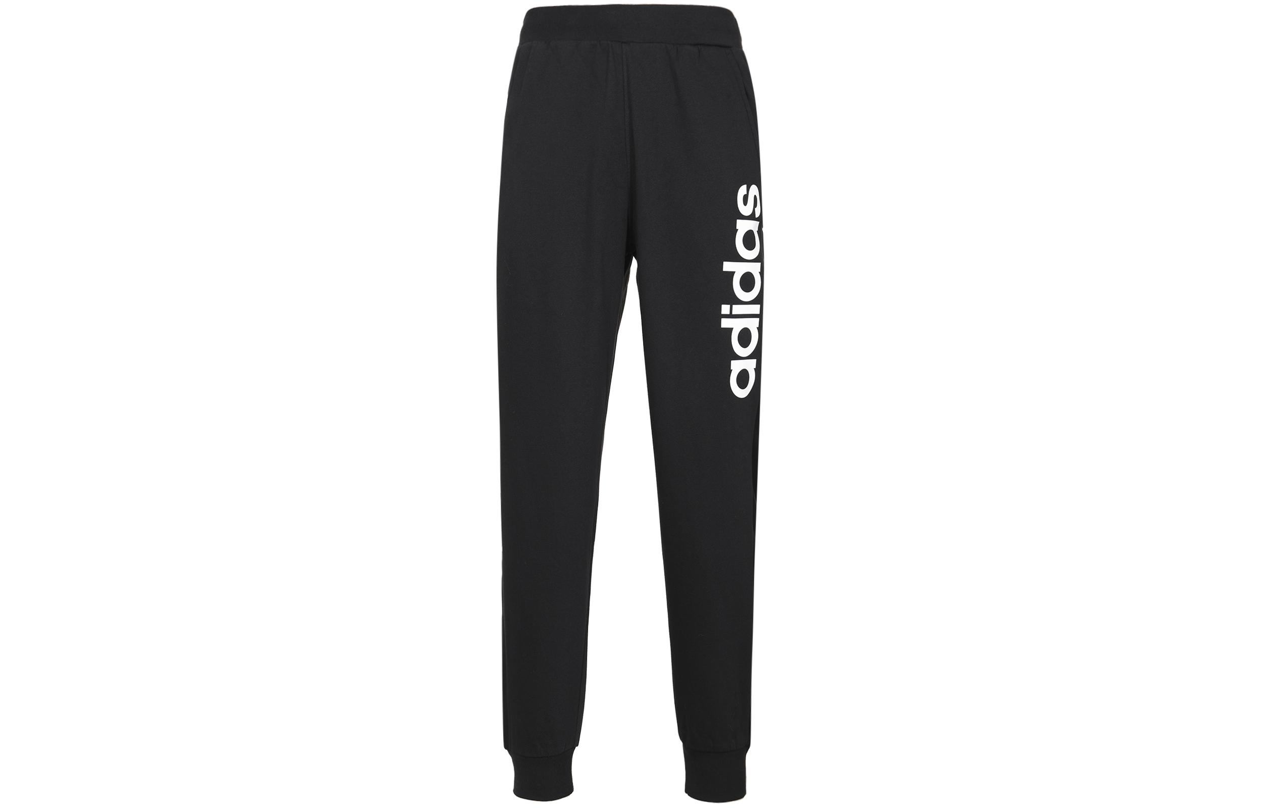 

Adidas Neo Logo Print Fleece Lined Thermal Elastic Cuff Knitted Sweatpants Men s Black CV9327 L