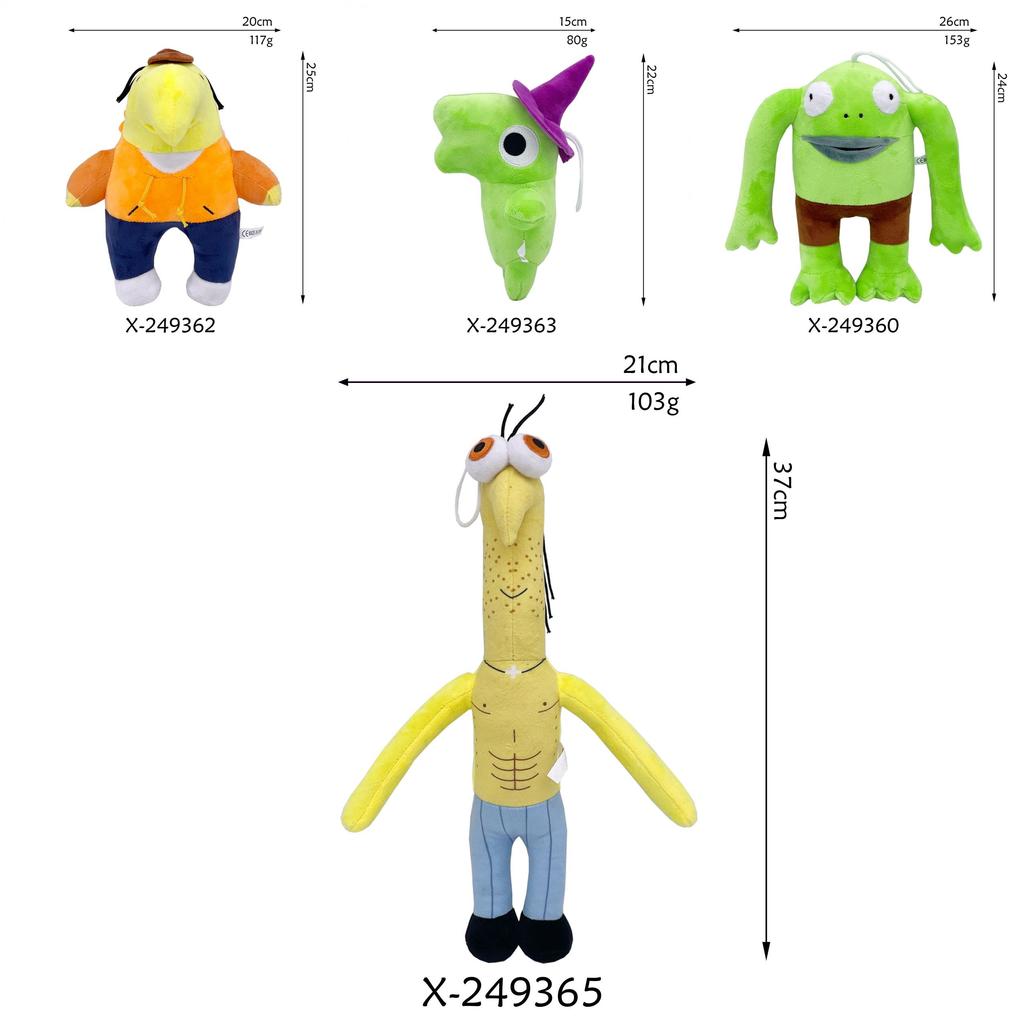 Adorable Smiling Friends Plush Toy Ultra-soft Short Plush Stuffed Doll Cute Cartoon Figures