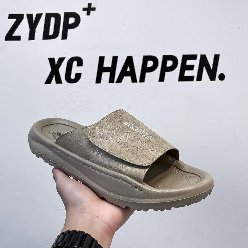 

Летняя мужская обувь новая спортивная крутая обувь для мужчин носят на липучке повседневная мягкая подошва шлепанцы на одном слове для мужчин 371215-A 38 белый