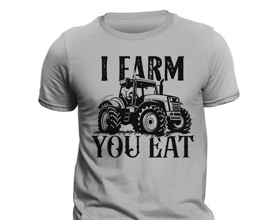 Farming Tractor I Farm You Eat Men's T-Shirt and Kids Tshirt