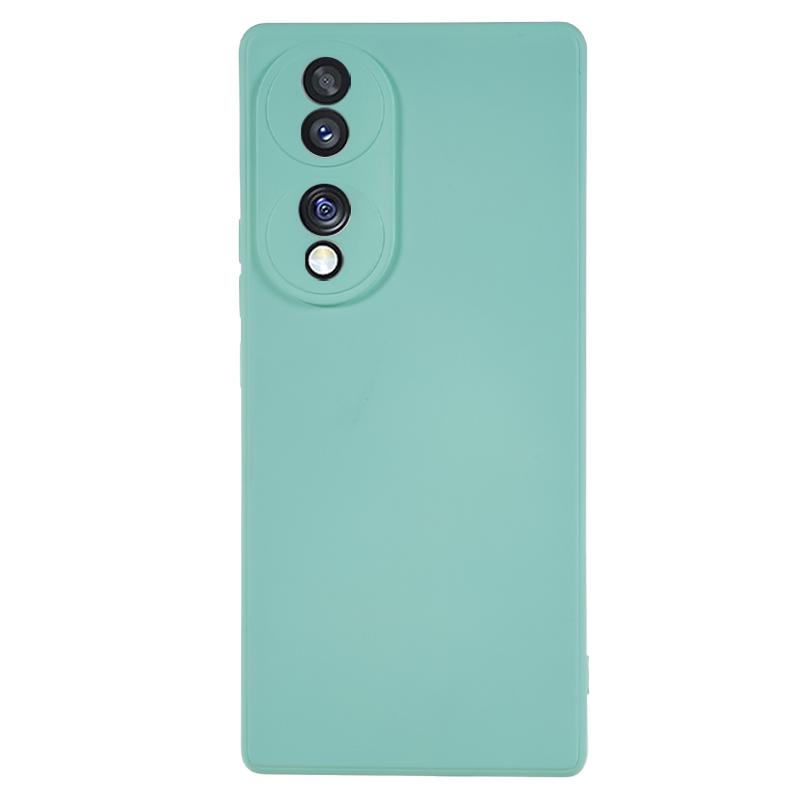 

For Honor 70 5G Candy Color Fiber Lining Rubberized TPU Case Anti-Drop Phone Cover Light Green