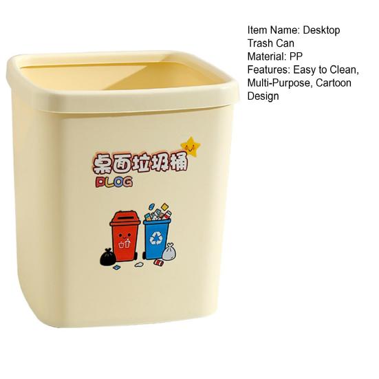 Cartoon Desktop Trash Can Cute Small Waste Bin Funny Tabletop Wastebasket Mini Trash Bin for Home Office Desk Vanity Table
