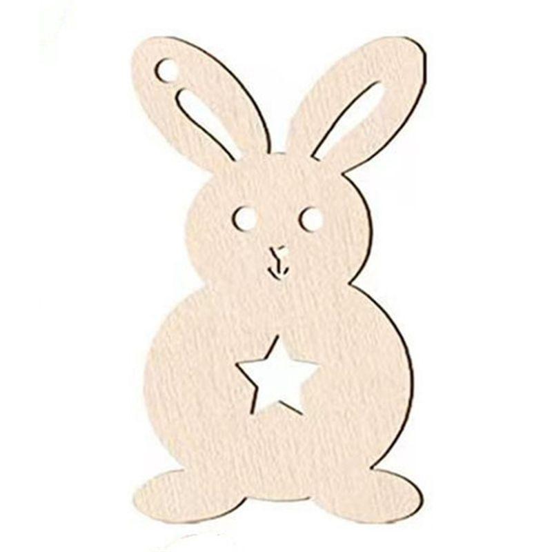 M-Modern-70PCS Unfinished Blank Wood Cutout Wooden Easter Bunny Shaped Wooden Easter DIY Wooden Craft For Easter Spring D
