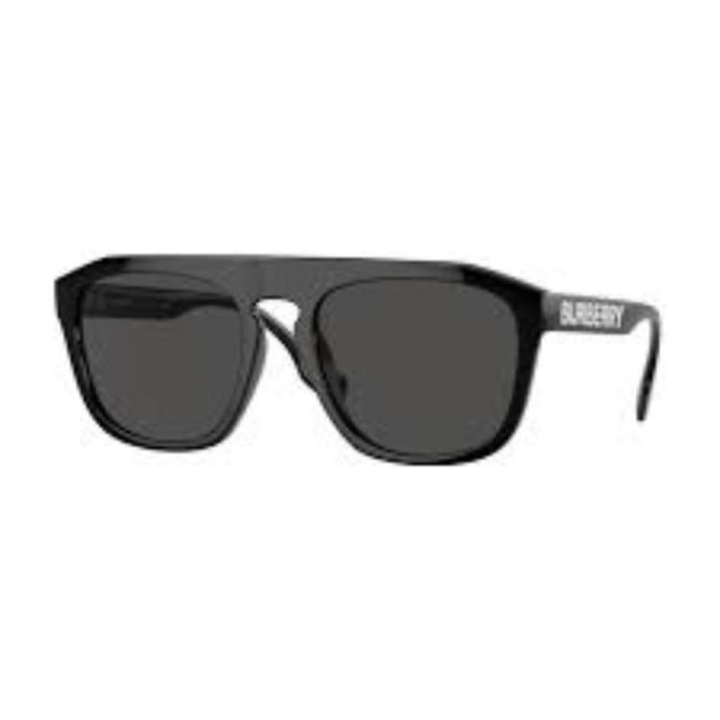 Burberry Solid Logo Acetate Irregular Sunglasses Men's Black