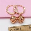 Exquisite Purple Gold Color Gold Hollow Ball Earrings Simple Korean Version Versatile Fashion Personalized Wind Plated Rose Gold Earrings