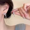 Silver star mosquito coil disc ear clips without ear piercings, niche unique design, long smart earrings, exquisite and versatile earrings.