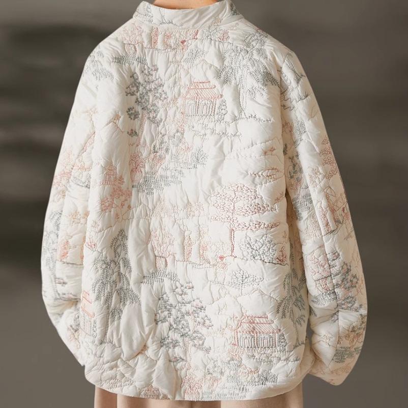 2024 Women’s High-End Embroidered Cotton Jacket: New Chinese Style Winter Fashion Trend