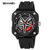 New men's quartz watch waterproof silicone strap student watch hollow rotatable wheel hub dial design