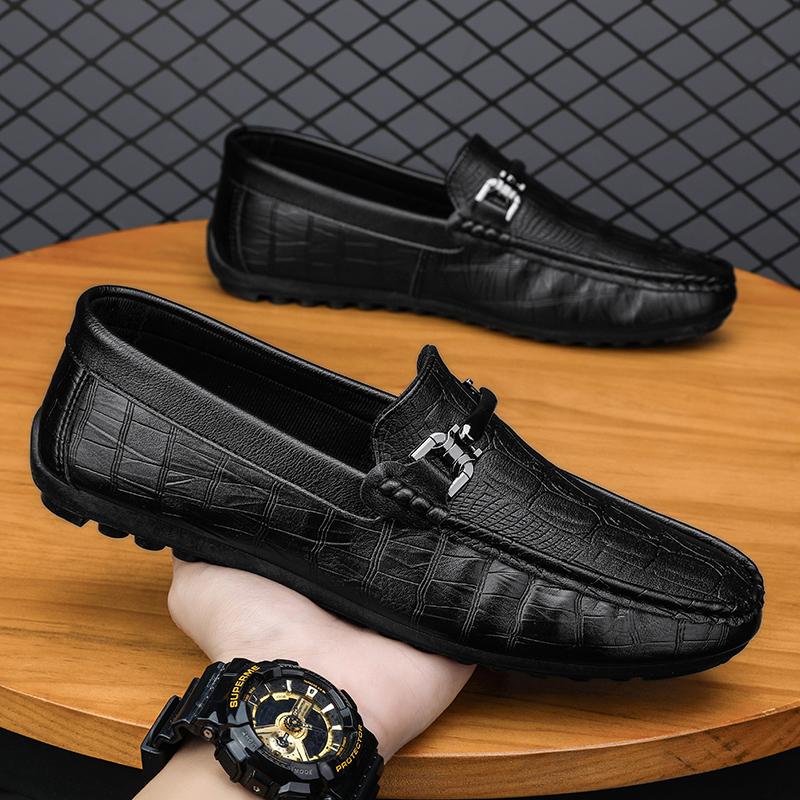 Autumn business British style casual leather shoes driving soft-soled lazy black Doudou tide shoes