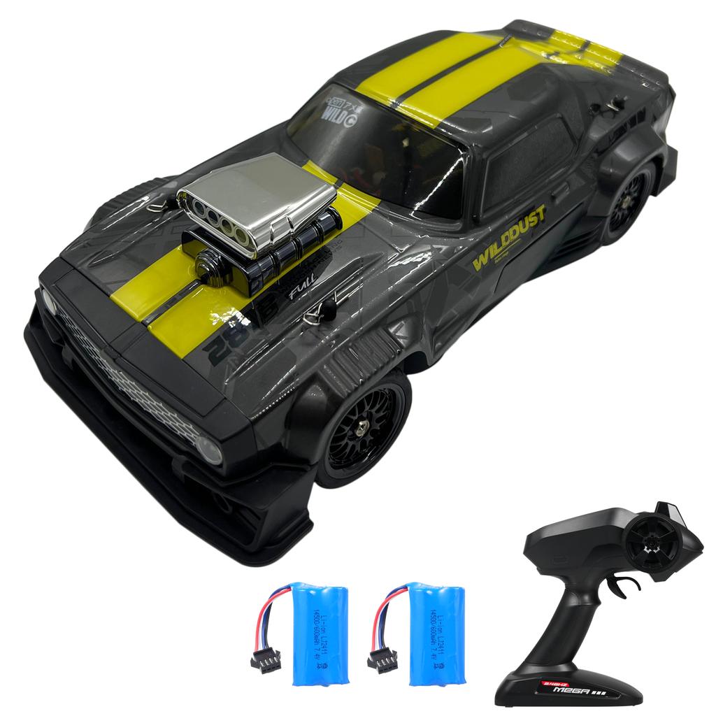 Remote Control Drift Car, 2.4GHz 1:16 Scale 4WD 50KM H High Speed Model Vehicle with Gyro, LED Lights Drifting Tires,