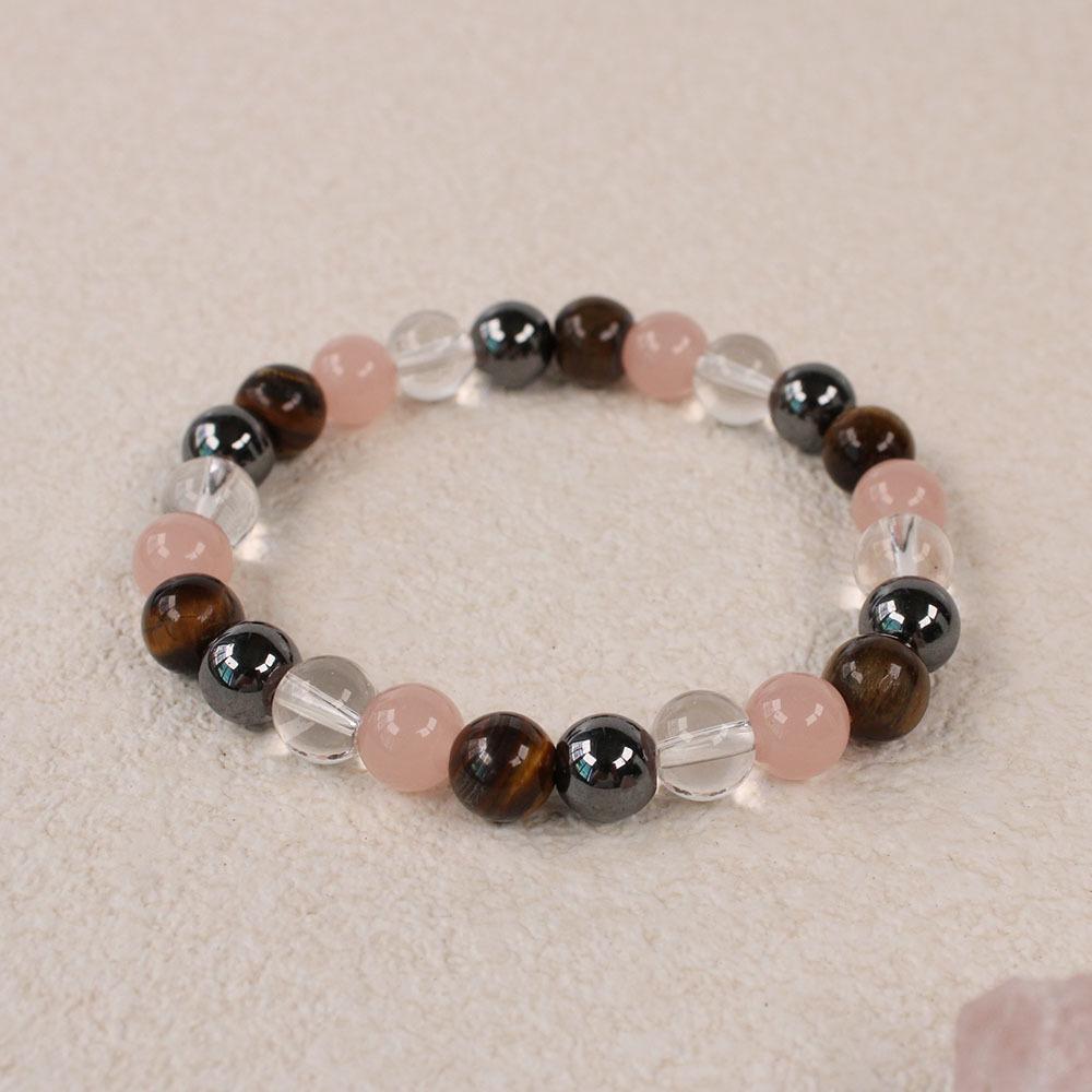 Purple Amethyst Rose Quartz White Howlite Beaded Bracelet Sweet Fashion Jewelry For Women Daily Wear Gift