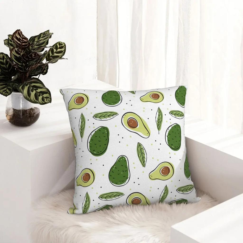 Niedlicher Avocado Frucht Kissenbezug Weicher Polyester Kissenbezug Geschenk Dekokissenbezug Zuhause Quadratisch