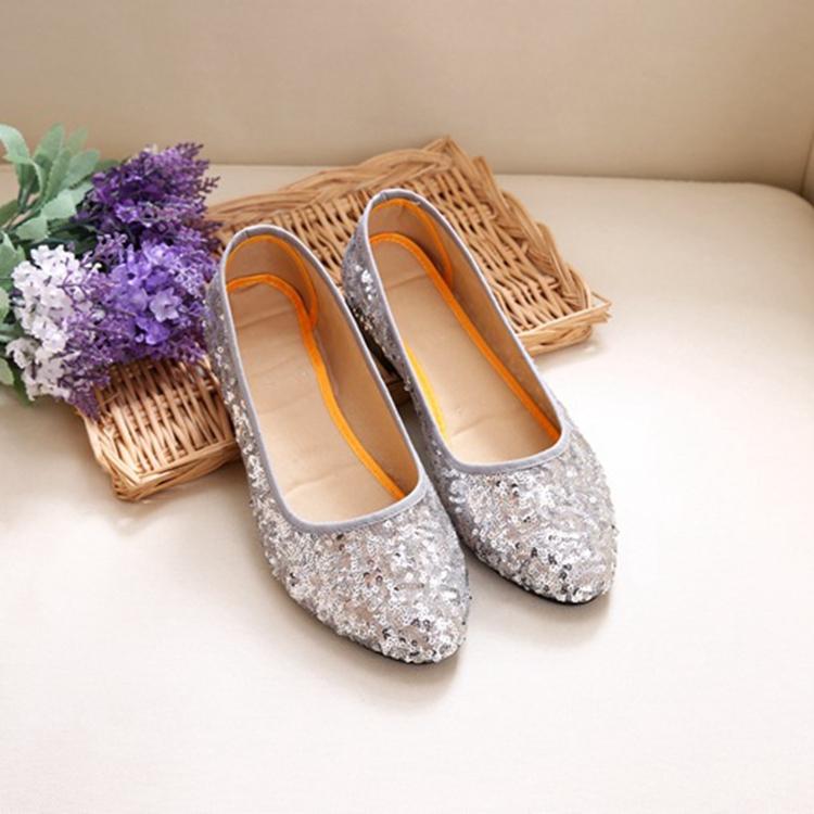 Cloth Shoes for Women Fashionable Sequins Flat Bottomed Women's Singles Mother's Shoes Flat Heels Lightweight Women's Shoes