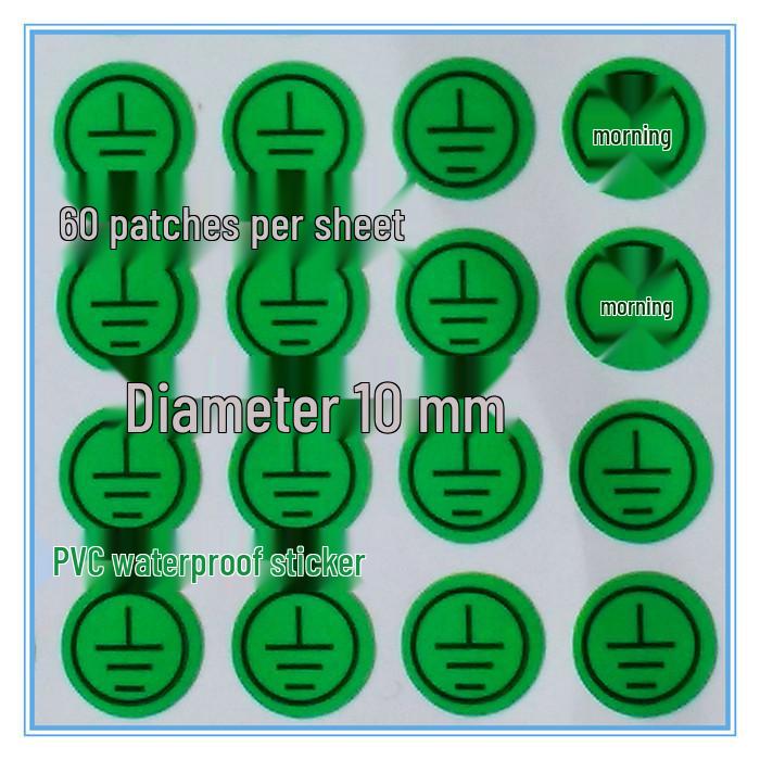 Waterproof Self-adhesive Anti-static Grounding Safety Stickers - 60 Per Sheet