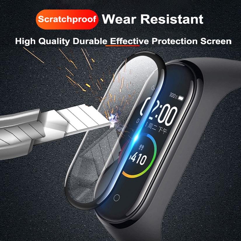 5pcs Soft Tempered Glass For Xiaomi Mi Band 8 7 Smart Watchband Full Cover Screen Protector Film for Xiaomi Miband 7 6 5 4 Glass