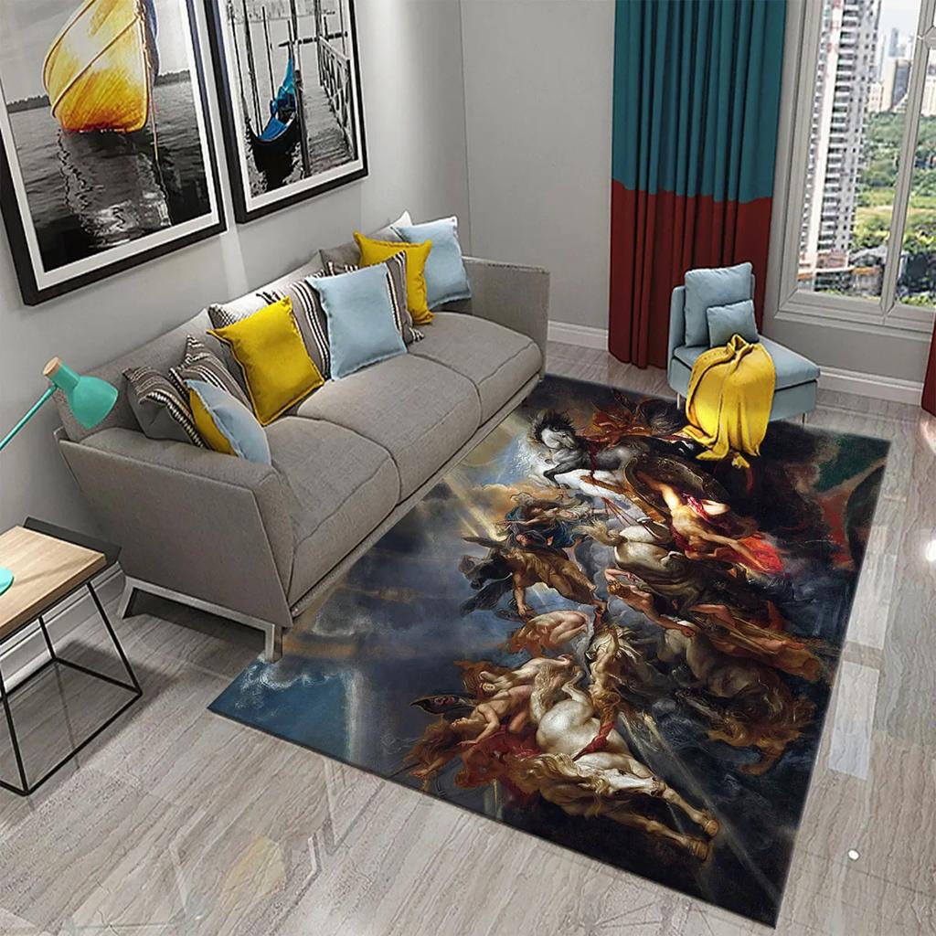 3D Ancient Greek Mythology Carpet for Non-slip Doormat Kitchen Bathroom Mat Living Room Floor Carpet Welcome Bedroom Decor Rugs