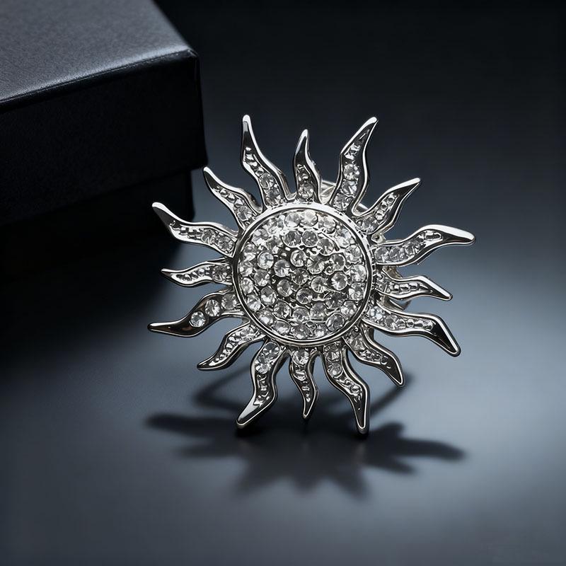 Брошь-подсолнух со стразами - Персонализированный значок для аксессуаров одежды OUBERIER