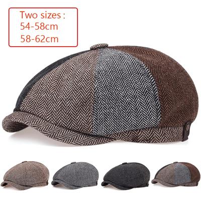 Novos boinas retrô em espinha de peixe chapéu masculino com costura plana boné primavera e outono feminino pintor jornaleiro bonés octogonais chapéu de caminhoneiro casual pode dar presentes