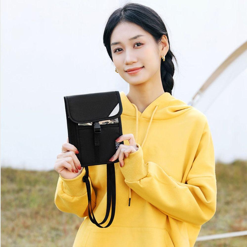 Anti-Tracking RFID Blocking Passport Holder Anti-Theft Passport Document Bag Neck Wallet  ID Card