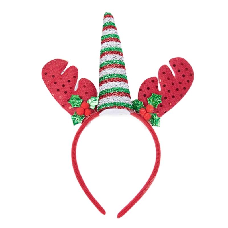 Cute Christmas Hat Tree Headband with Glitter Funny Hat Hair Hoop Novelty Party Headdress Headwear Party