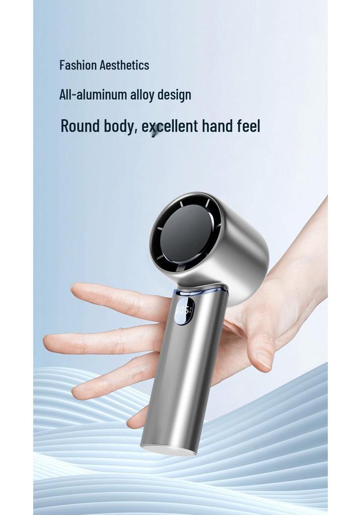Rechargeable Mini Handheld Fan: Strong Wind & Long Battery Life, Portable with Digital Display for Outdoor Use